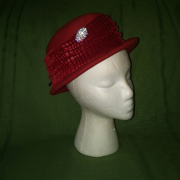 Vintage Boutique Kate Women's Wool Hat, Red - Picture 5 of 8